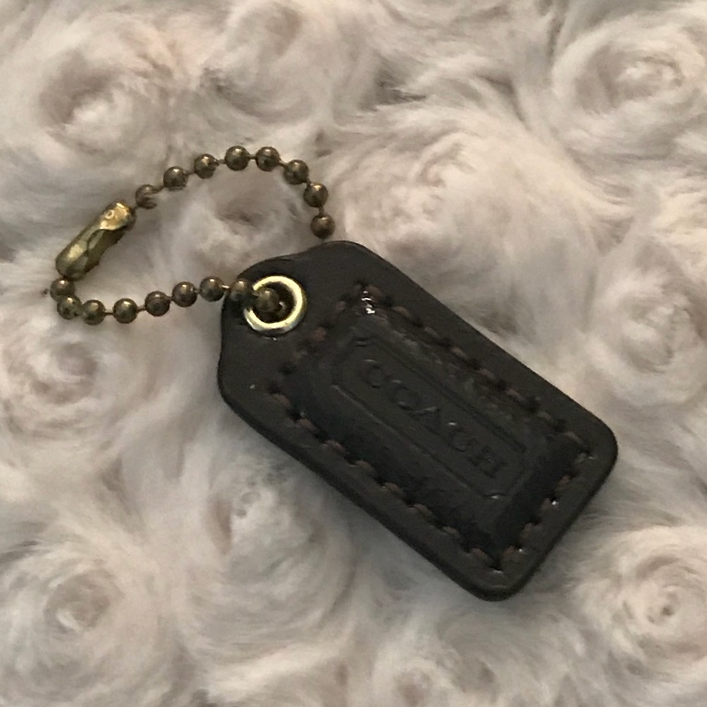 Coach leather brown key chain